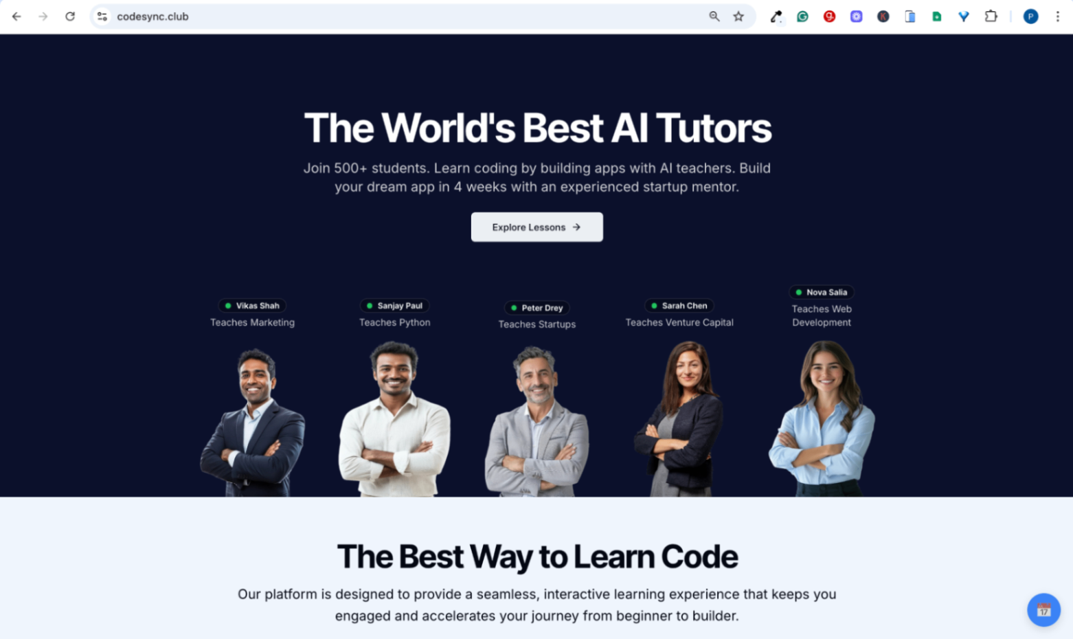 Codesync Club screenshot and logo